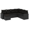 vidaXL 7 pcs conjunto de sof&aacute;s p/ jardim c/ almofad&otilde;es vime PE preto