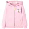 vidaXL Sweatshirt para crian&ccedil;a com capuz e fecho rosa-brilhante 92