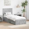 vidaXL Estrutura da Cama com gaveta Cinza Concreto e Prata 70 x 190 cm