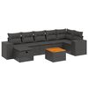 vidaXL 8 pcs conjunto sof&aacute;s de jardim com almofad&otilde;es vime PE preto