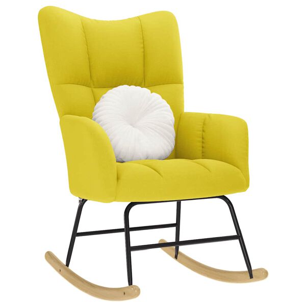 vidaXL Cadeira de baloiço tecido amarelo claro