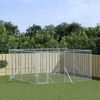 vidaXL Canil de exterior 4x4x2 m a&ccedil;o galvanizado prateado