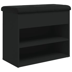 vidaXL Banco sapateira 62x32x50 cm derivados de madeira preto
