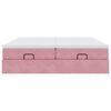 vidaXL Estrutura de cama otomana com colch&otilde;es 160x200 cm veludo rosa