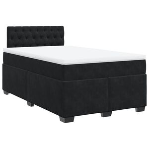 vidaXL Cama boxspring com colch&atilde;o 120x200 cm veludo preto