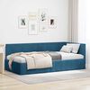 vidaXL Estrutura de Cama de Canto Azul 100 cm x 200 cm Veludo