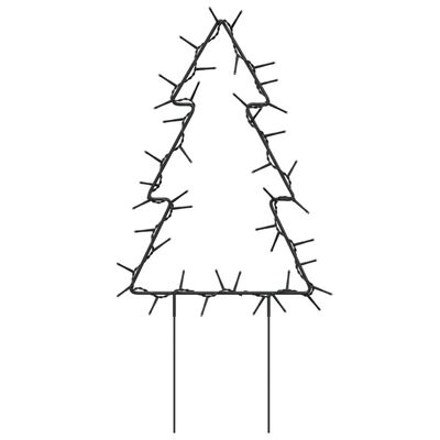 vidaXL Decoração árvore de Natal c/ luz e estacas 3 pcs 50 LEDs 30 cm