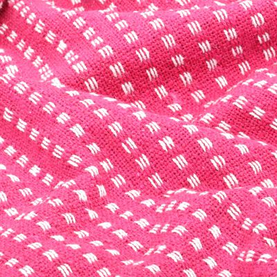 vidaXL Manta em algodão aos quadrados 125x150 cm rosa