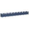 vidaXL Vaso/floreira de jardim c/ estacas 363,5x43,5x43,5 cm PP cinzento azul