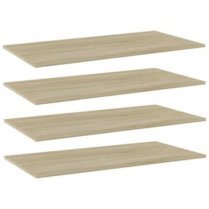 vidaXL Prateleiras estante 4pcs 80x20x1,5cm contraplacado cor carvalho