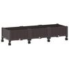 vidaXL Vaso de Jardim com Rodas Castanho 120 x 40 x 33 cm PP