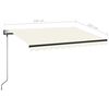 vidaXL Toldo autom&aacute;tico com LED e sensor de vento 350x250 cm cor creme