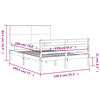 vidaXL Estrutura de cama de casal com cabeceira madeira maci&ccedil;a branco