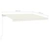 vidaXL Toldo retr&aacute;til manual com LED 450x350 cm cor creme