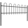 vidaXL Cerca de jardim com arco superior em a&ccedil;o 714,5x60 cm preta