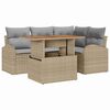 vidaXL Conjunto de Sof&aacute; de Jardim 5 unid. Bege Rattan Sint&eacute;tico