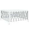 vidaXL Mesa de jardim 70x70x34 cm tecido branco
