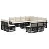 vidaXL Conjunto de Sof&aacute; de Jardim 12 pcs Preto vime PE