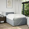 vidaXL Cama boxspring com colch&atilde;o 120x190 cm tecido cinzento-claro
