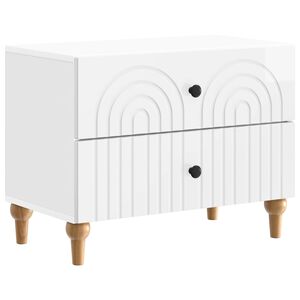 vidaXL Arm&aacute;rio de Cabeceira Branco Brilhante 62 x 34,5 x 48 cm