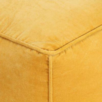 vidaXL Pufe em veludo de algodão 40x40x40 cm amarelo