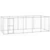 vidaXL Canil de exterior 12,1 m&sup2; a&ccedil;o galvanizado