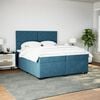 vidaXL Cama com molas/colch&atilde;o 200x200 cm veludo azul