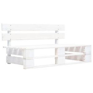 vidaXL Banco de paletes para jardim madeira branco