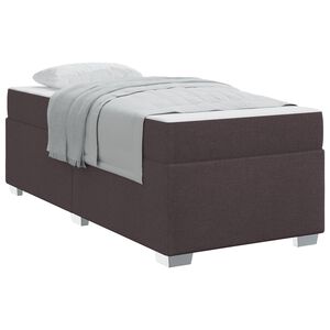 vidaXL Estrutura da Cama com colch&atilde;o Marrom Escuro 90 x 200 cm tecido