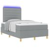 vidaXL Cama Box Spring LED Cinzento-claro 120 x 190 cm tecido