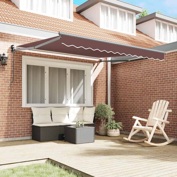 vidaXL Toldo retr&aacute;til manual 300x250 cm castanho