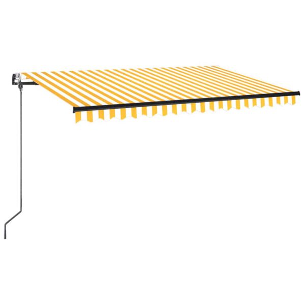 vidaXL Toldo retrátil automático 400x350 cm amarelo e branco