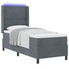 vidaXL Cama Box com colch&atilde;o Cinza Escuro 80 x 200 cm Veludo