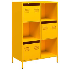 vidaXL M&oacute;vel alto 68x39x103,5 cm a&ccedil;o amarelo mostarda