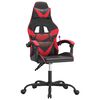 vidaXL Cadeira de gaming couro artificial preto e vermelho