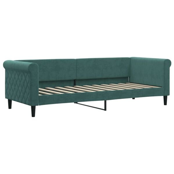 vidaXL Sof&aacute;-cama c/ gavet&atilde;o e gavetas 80x200cm veludo verde-escuro