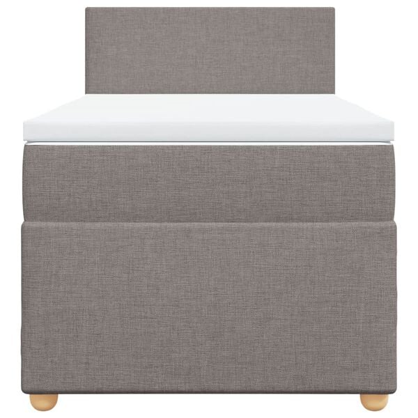 vidaXL Cama com molas/colch&atilde;o 100x200 cm tecido cinza-acastanhado