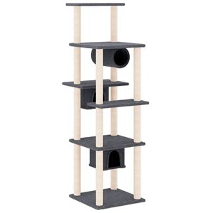 vidaXL &Aacute;rvore p/ gatos c/ postes arranhadores sisal 169cm cinza-escuro