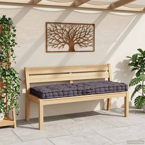 vidaXL Almofad&atilde;o p/ m&oacute;veis de paletes algod&atilde;o 120x80x10 cm antracite