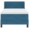 vidaXL Cama Box com colch&atilde;o Azul Escuro 200 x 90 cm Poli&eacute;ster