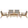 vidaXL Cadeiras de Jardim com Mesa 5 pcs Cinzeto 90 x 45 x 40 cm