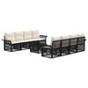 vidaXL Conjunto de Sof&aacute; de Jardim 9 unid. Preto vime PE