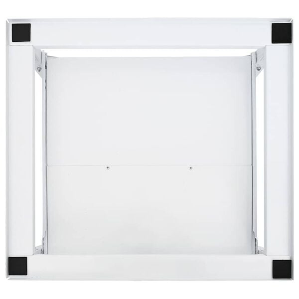 vidaXL Suporte m&aacute;quina lavar c/ prateleira extra&iacute;vel branco