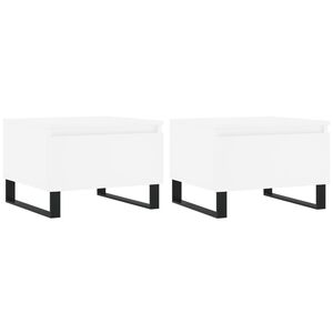 vidaXL Mesas de centro 2 pcs 50x46x35 cm derivados de madeira branco