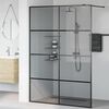 vidaXL Parede de Chuveiro Walk-in Preto 140 x 195 cm vidro temperado