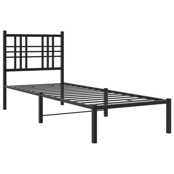 vidaXL Estrutura de cama com cabeceira 80x200 cm metal preto