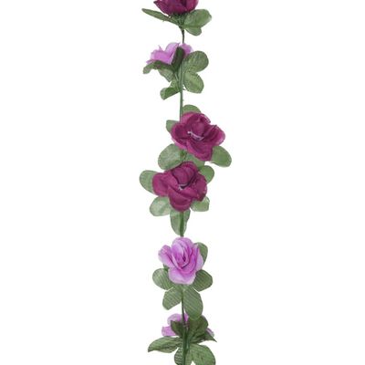 vidaXL Grinaldas de flores artificiais 6 pcs 250 cm roxo claro