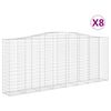 vidaXL Cestos gabi&atilde;o arqueados 8pcs 400x50x160/180cm ferro galvanizado