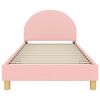 vidaXL Estrutura de Cama Infantil com Cabeceira Rosa 80 x 200 cm