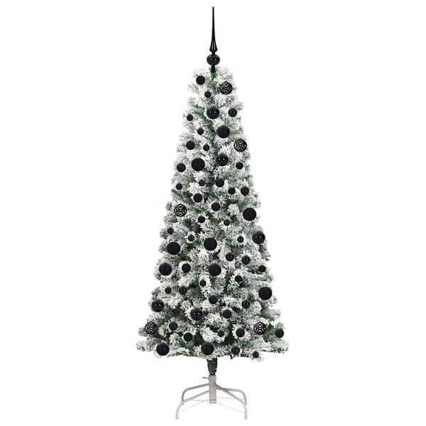 vidaXL &Aacute;rvore de Natal Articulada Artificial Verde e Branco 180 cm